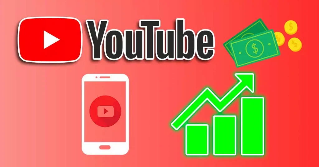 YouTube logos alongside a growth chart, featured image for the blog on 'How to Make Money on YouTube'
