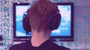 Boy with headphones in front of a screen, header image for the post on 'How to Gain Subs on Twitch.'