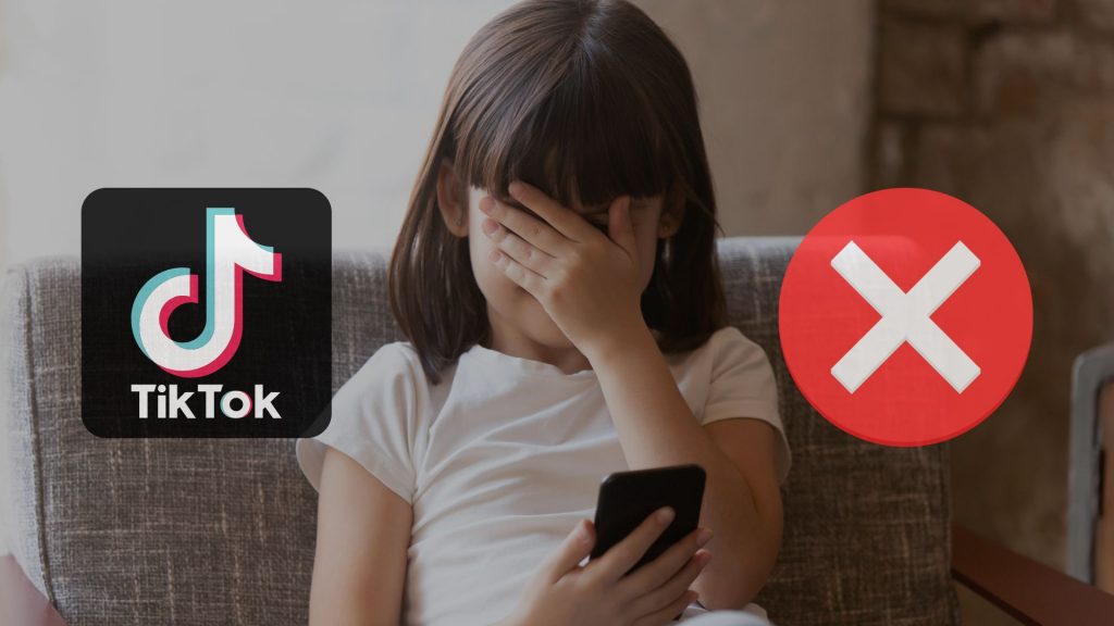 Girl covering her face next to the TikTok logo, featured image of a post about '5 reasons why you can't get TikTok Likes