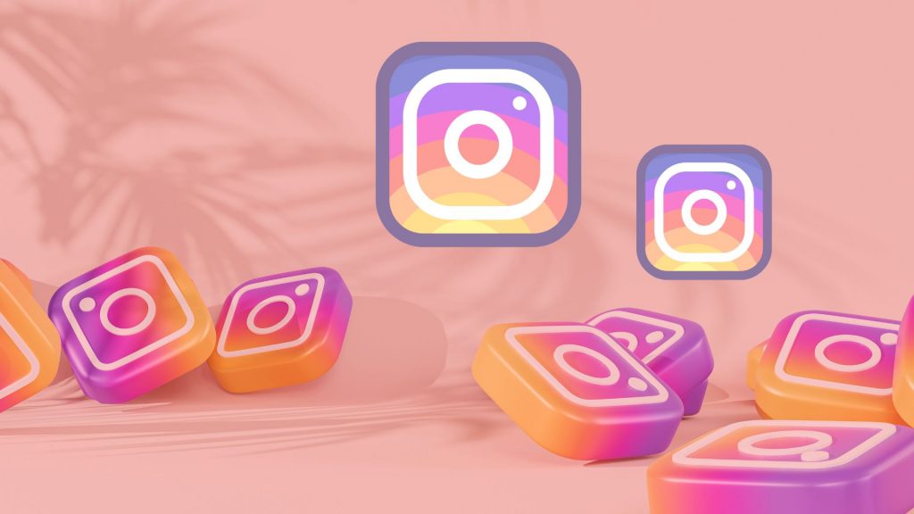 Instagram app icons, main image for a post about '5 Advantages of Buying Instagram Followers.'