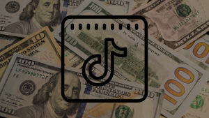 Montage of the TikTok logo on money, featured image of an article about TikTok series