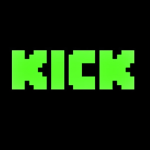 Kick green logo with black background