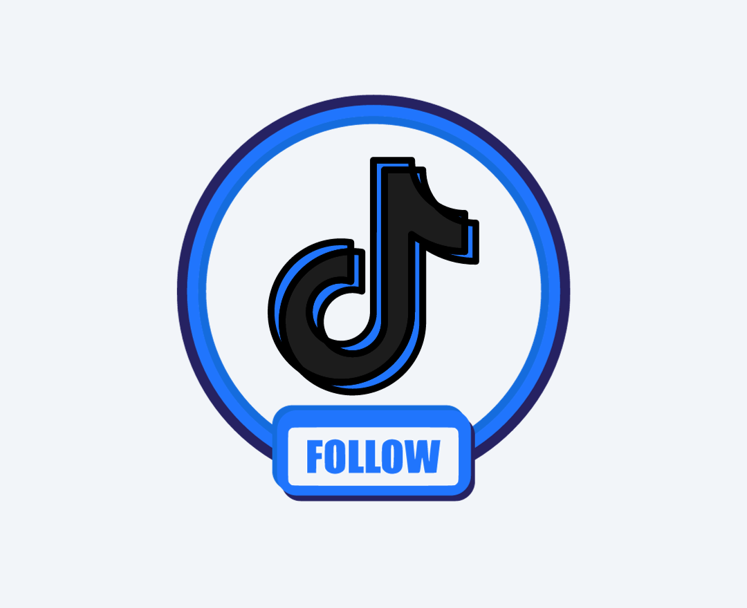 TikTok app logo in blue and black for increasing followers cheaply and buying TikTok followers easily