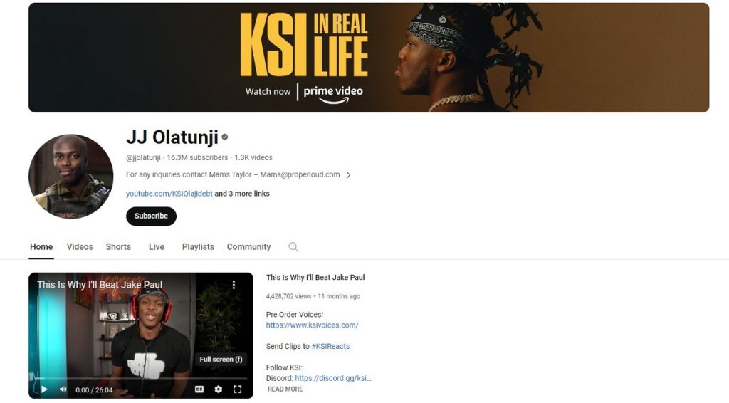 a blog image of the homepage of the YouTube channel JJ Olatunji