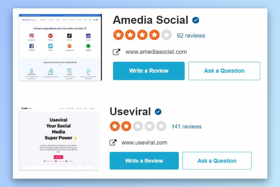 Amedia Social & Useviral SiteJabber review site