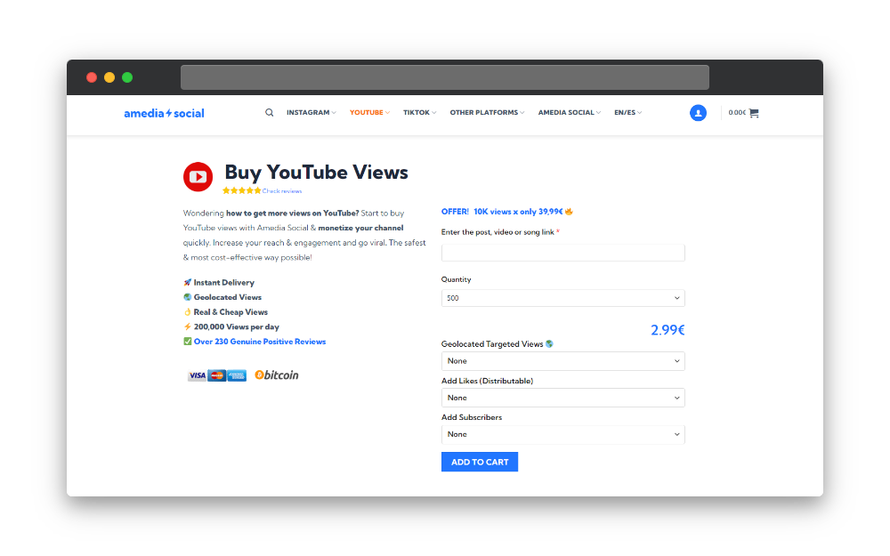 buy YouTube Views cheap and real from amedia social