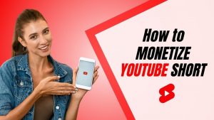 a blog post cover with an image of a girl showing YouTube on her smartphone with a title that says "How to Monetize YouTube Shorts"