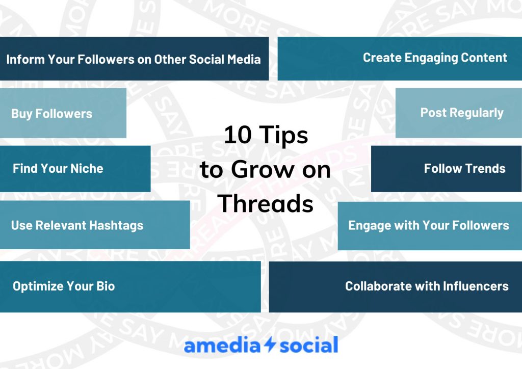 infogrpahic about the tips to grow on Threads