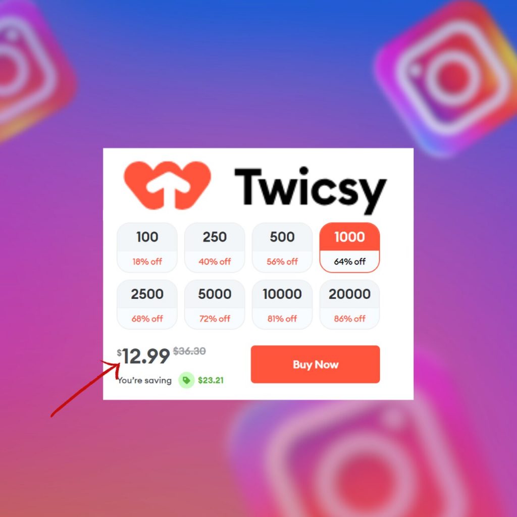 buy Instagram followers Twicsy packages