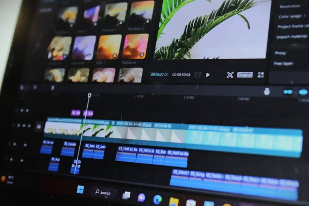 laptop screen showing a video editing app for YouTube vide automation