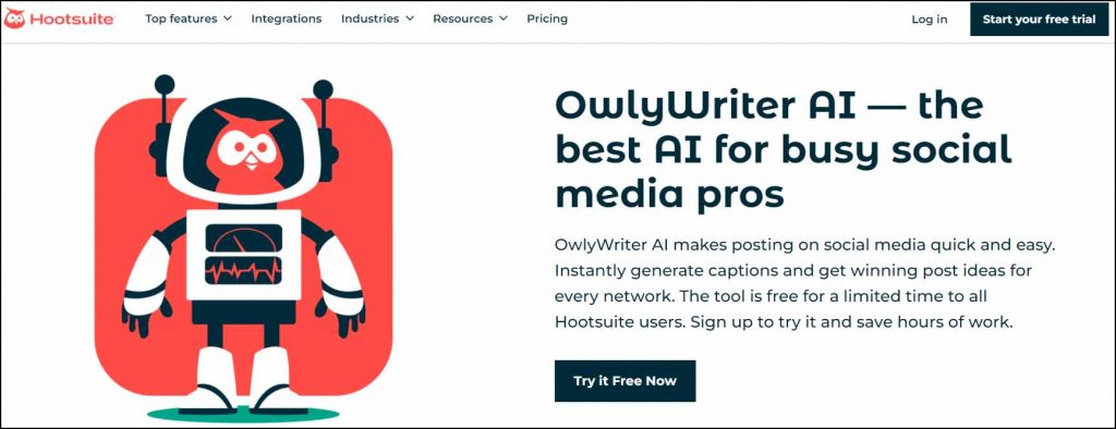 OwlyWriter ai tool home page