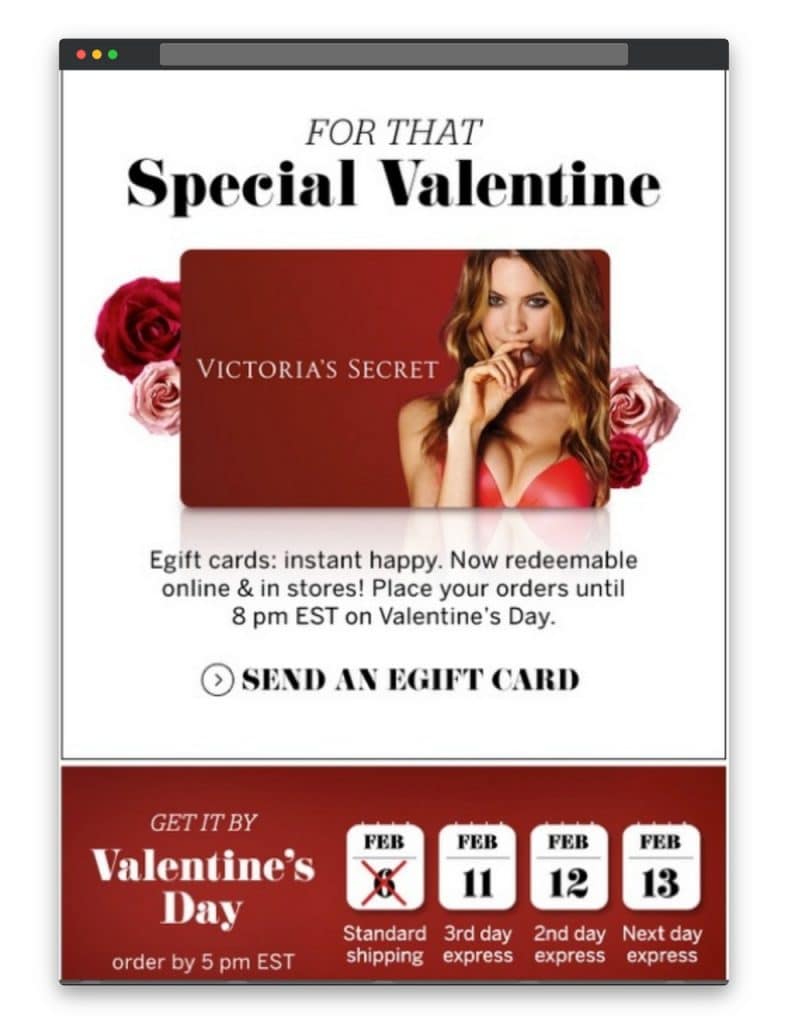 victoria secret valentines day email marketing